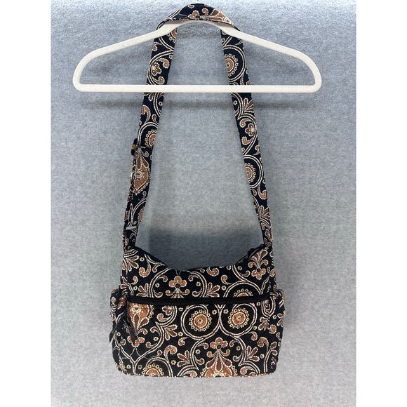 Vera Bradley Cafe Latte Fall Neutral Paisley Print Crossbody Bag Quilted Y2K - Picture 2 of 14